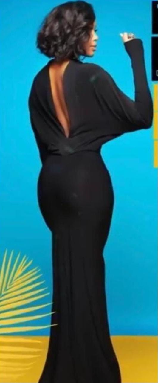 Vestido largo algodón Negro