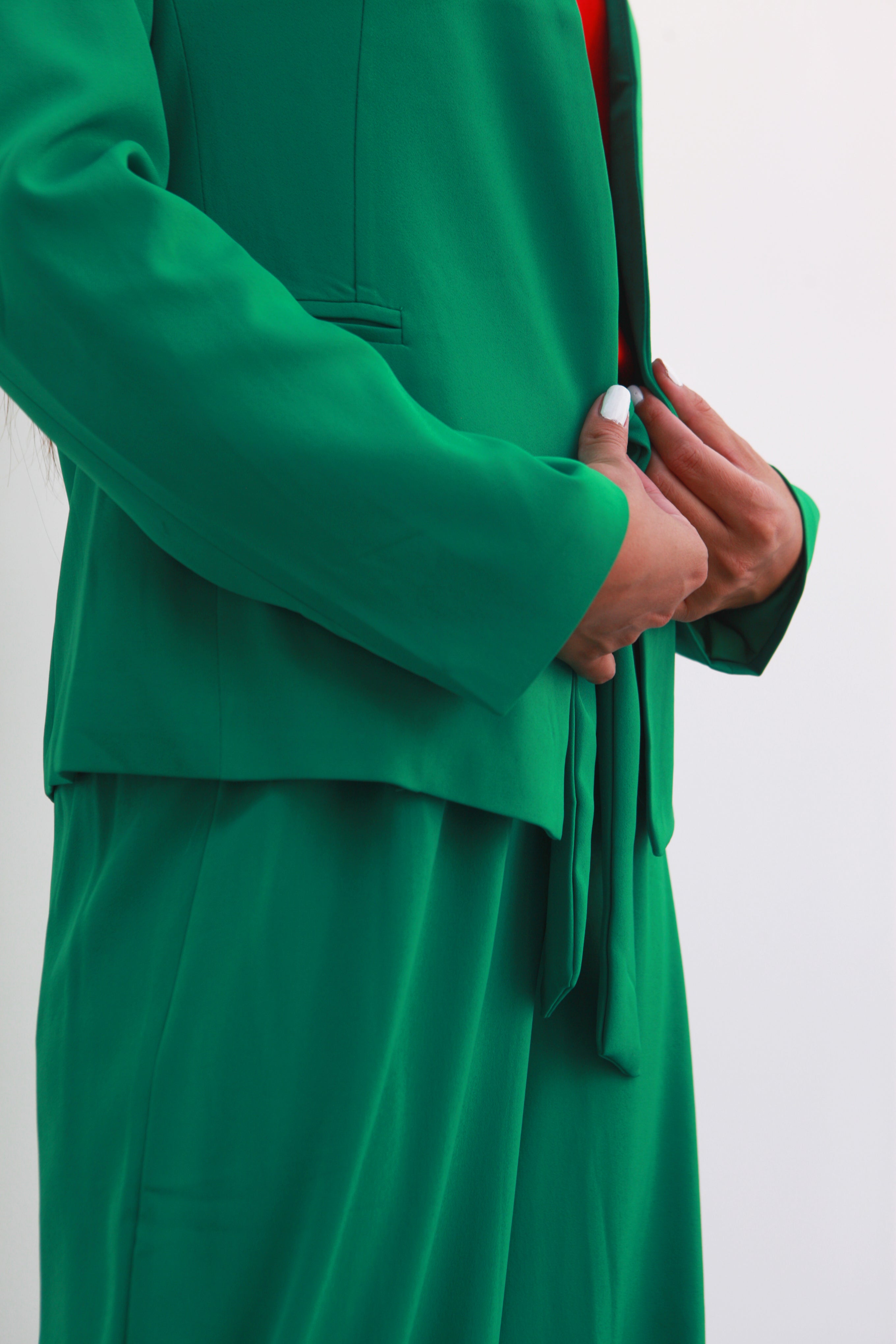 Blazer sin solapa Verde Esmeralda