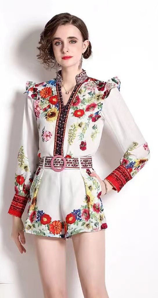 Set de Camisa y Short floral Multicolor