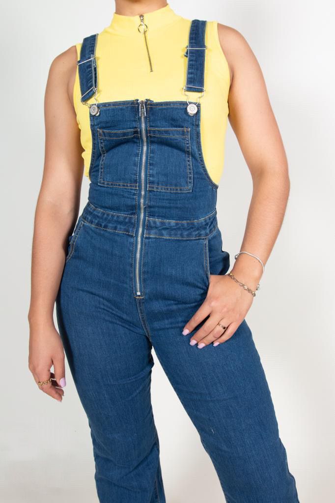 Overol de mezclilla pierna recta