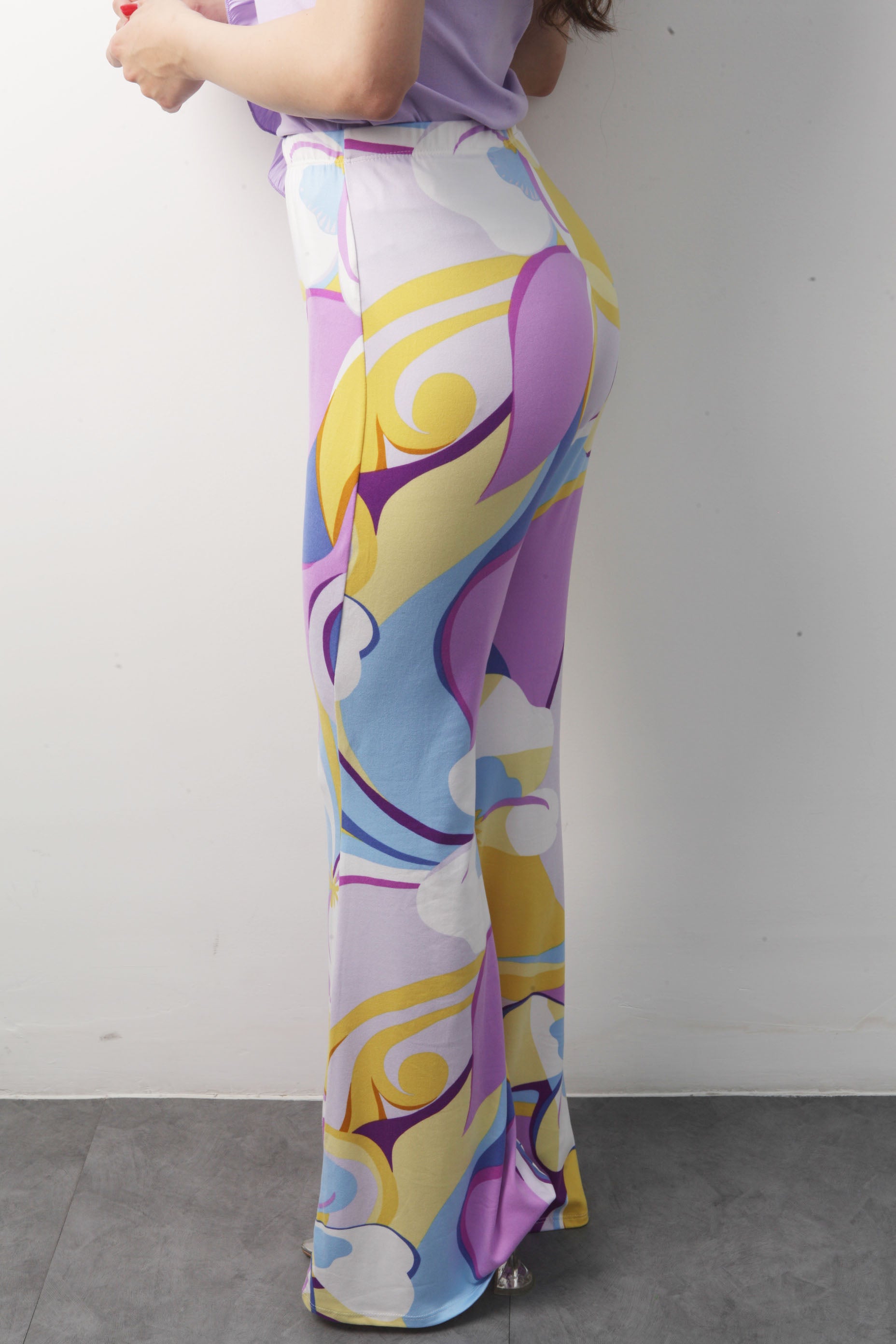 Pantalón campana algodón Estampado