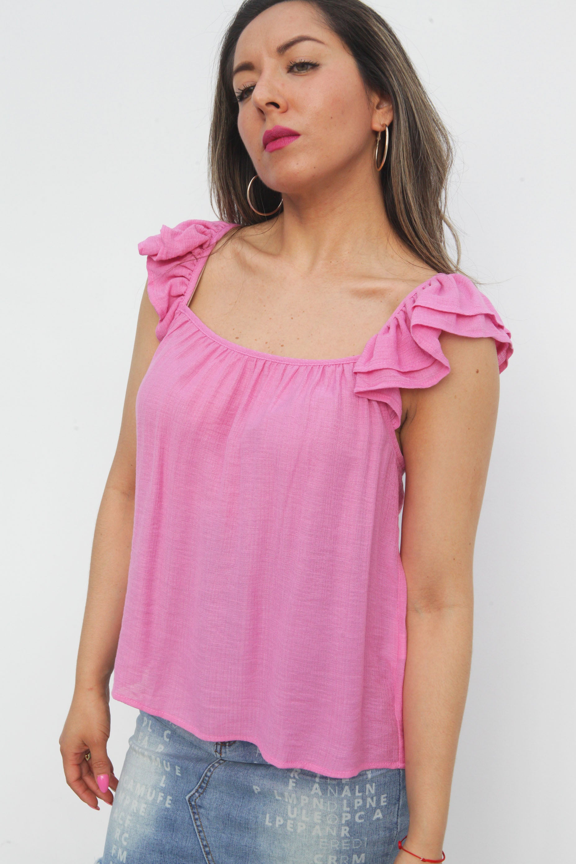Blusa ligera manga olán Rosa