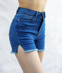 Fashion Styled Short Denim Medium deshilachado inferior