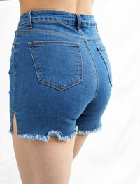 Fashion Styled Short Denim Medium deshilachado inferior