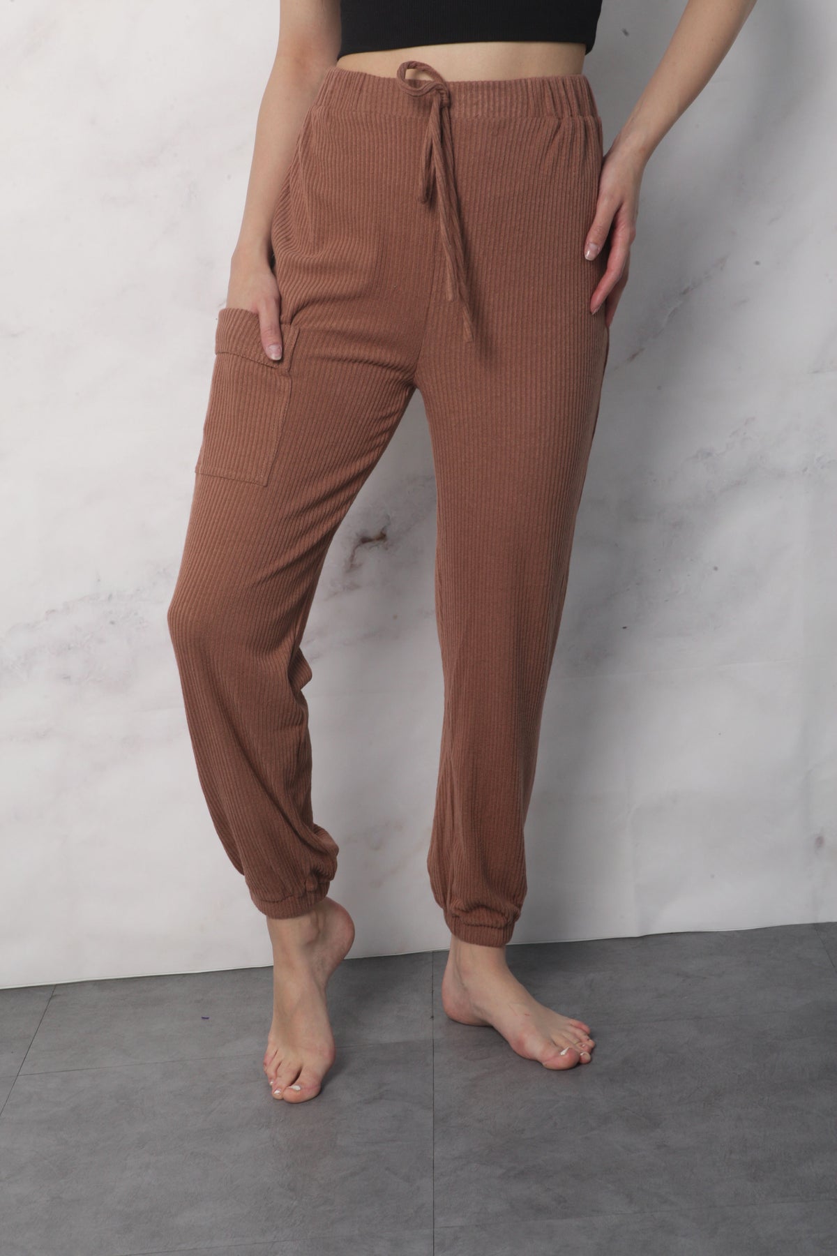 Pantalón Jogger cargo de punto Moka
