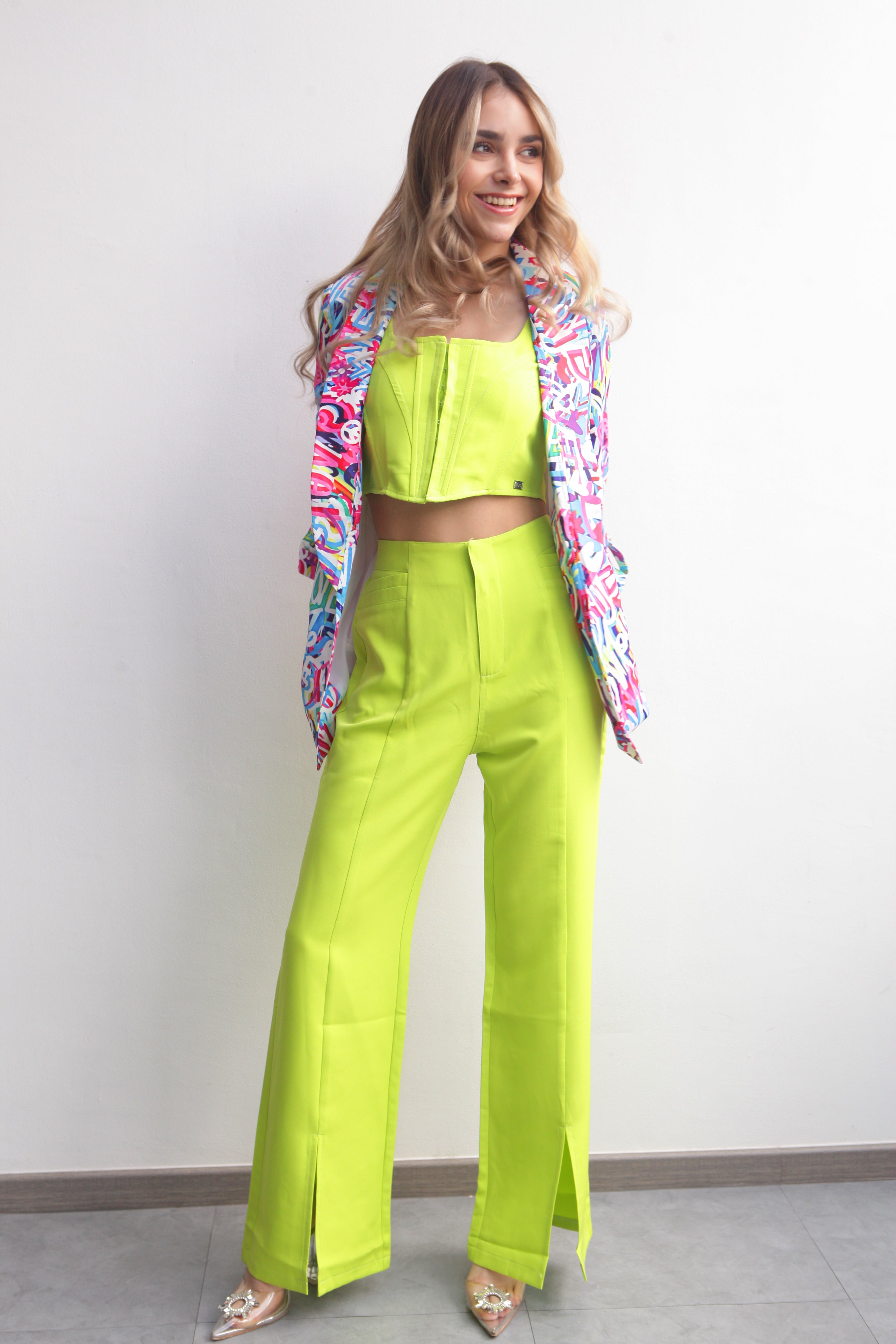 Set Pantalón y Top Rosa Lime