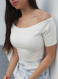 Fashion Styled Blusa off- shoulders Blanco