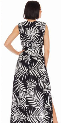 Fashion Styled Vestido Tropical Blanco con Negro