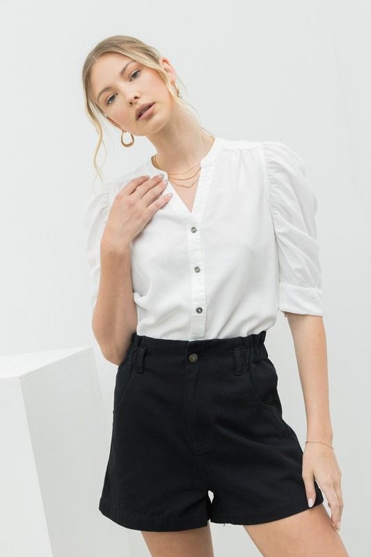 Blusa manga puff Blanco