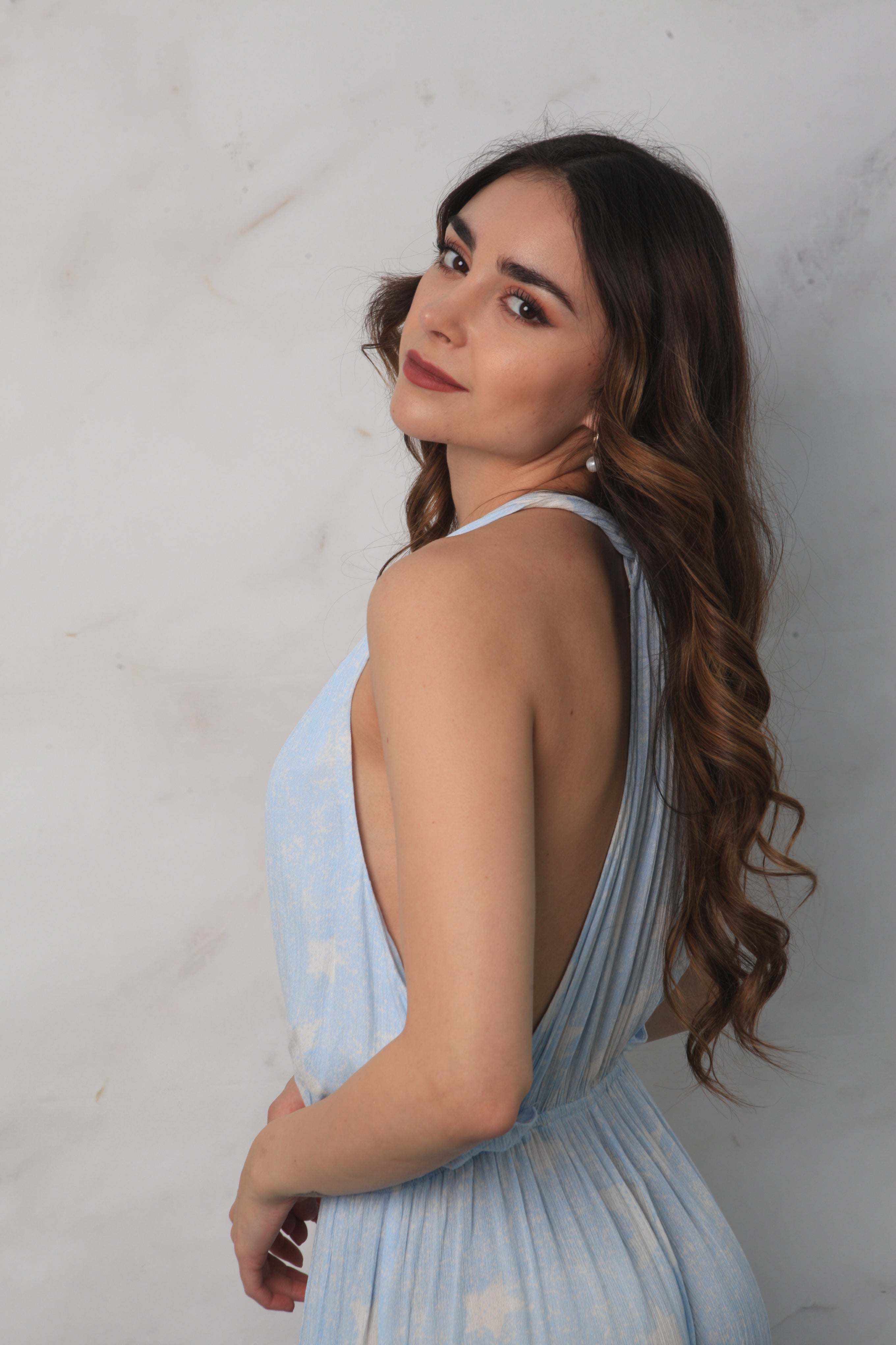 Jumpsuit pierna abierta estampado estrellas Azul