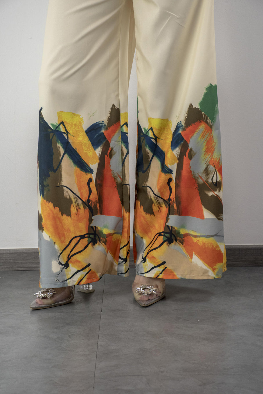 Pantalón con estampado inferior Ivory