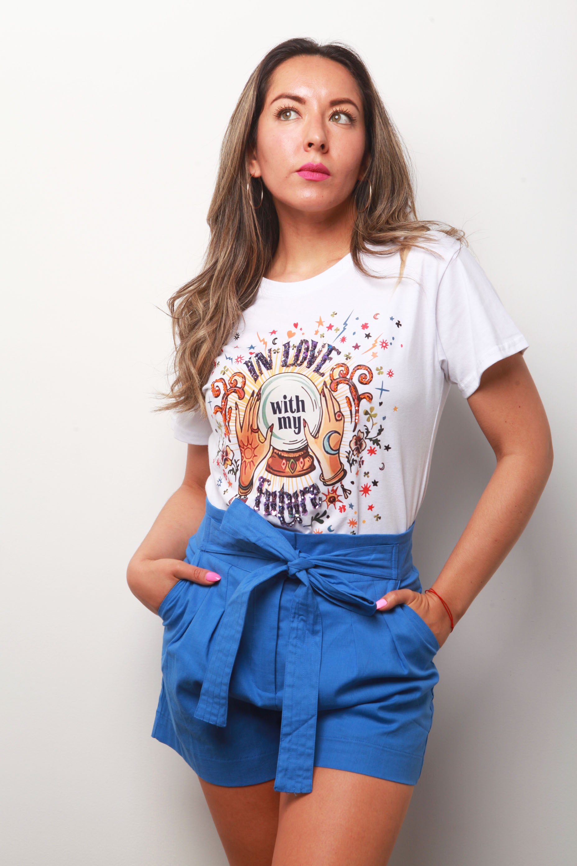 Short paper bag lino Azul