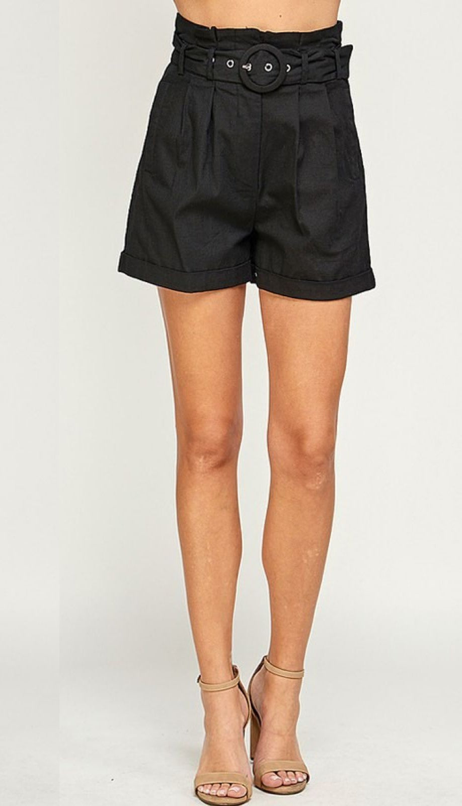 Short paper bag tipo lino Negro