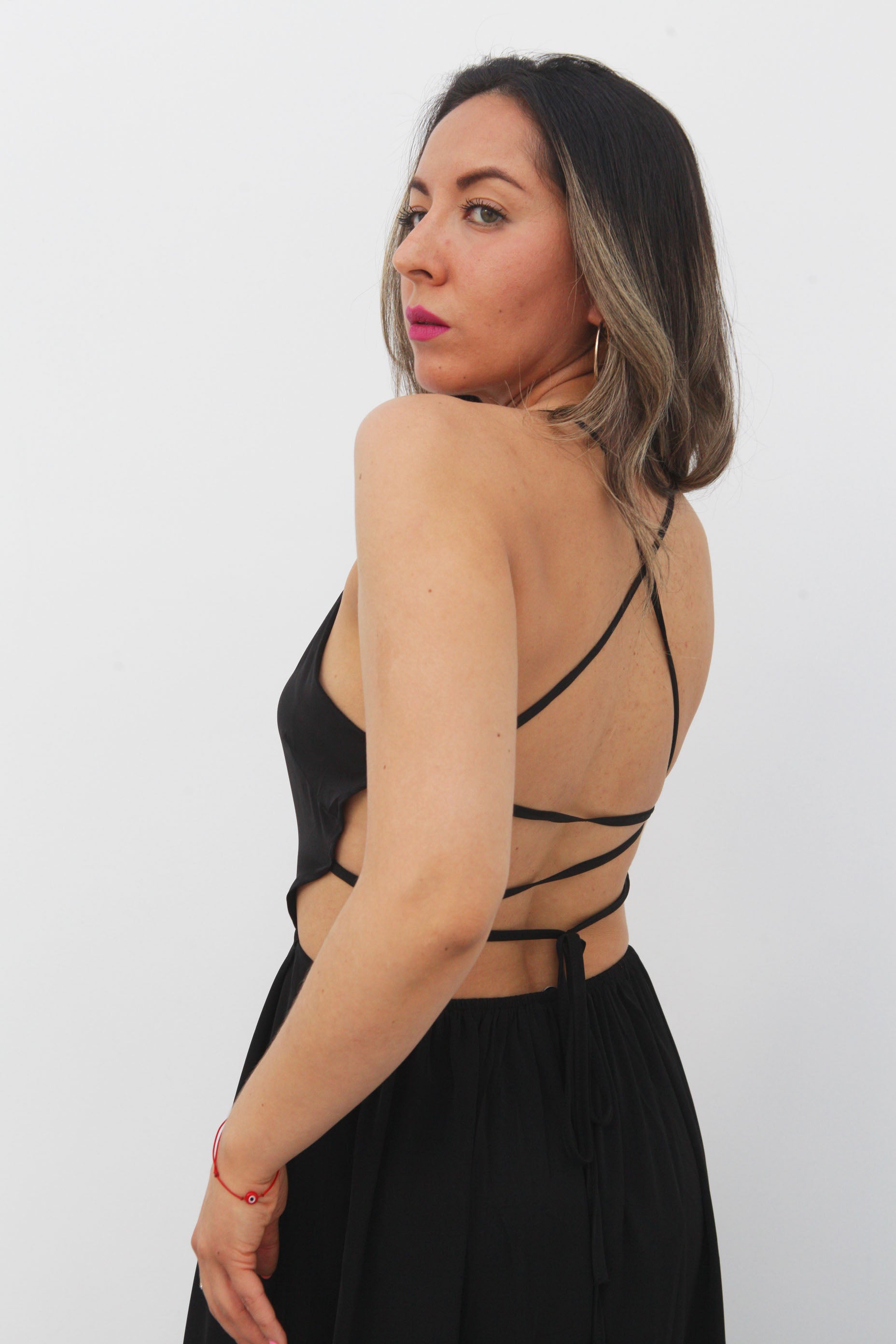 Vestido largo  tirantes Negro