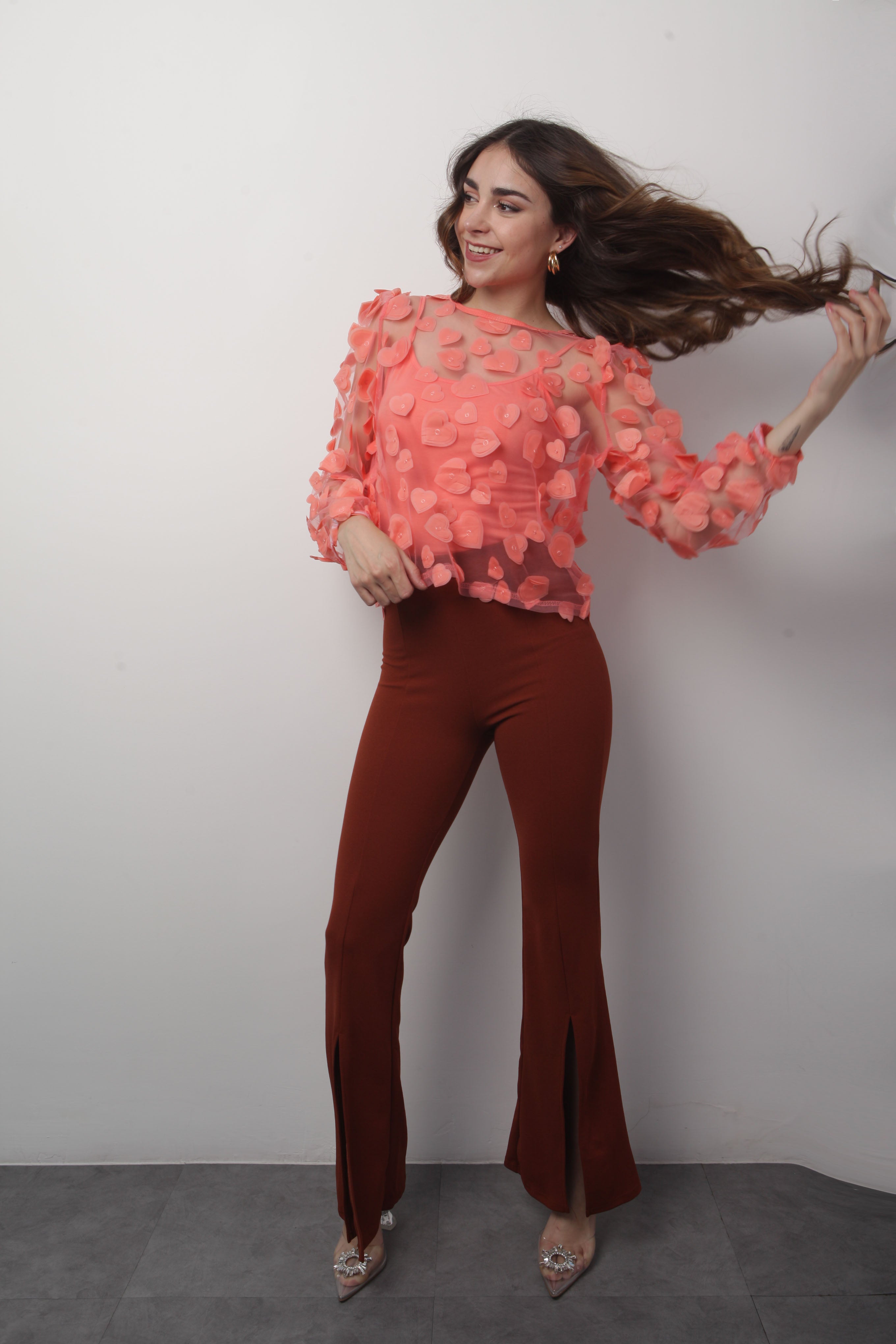 Pantalón wide leg con abertura Shedron