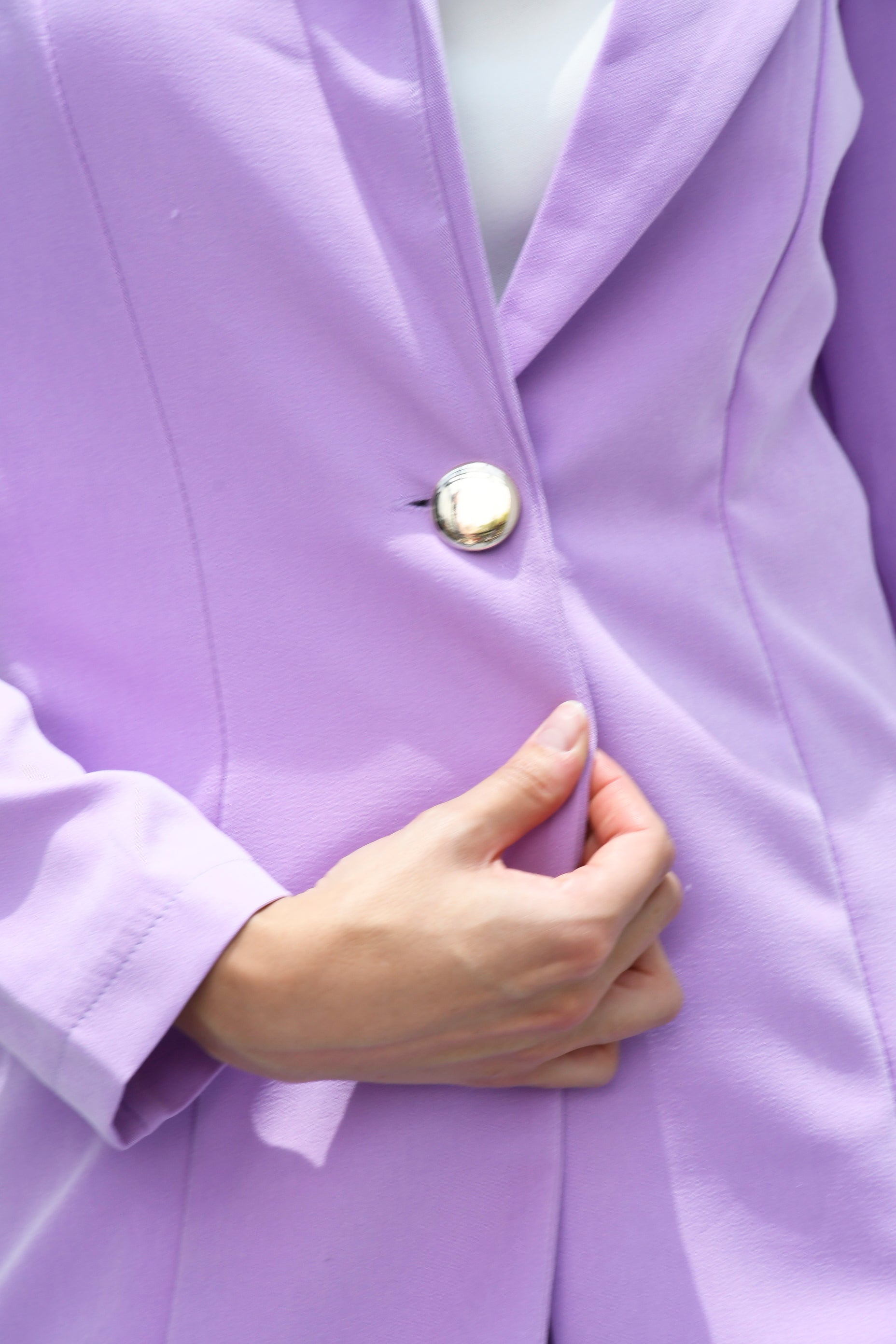 Blazer largo con solapa Lila