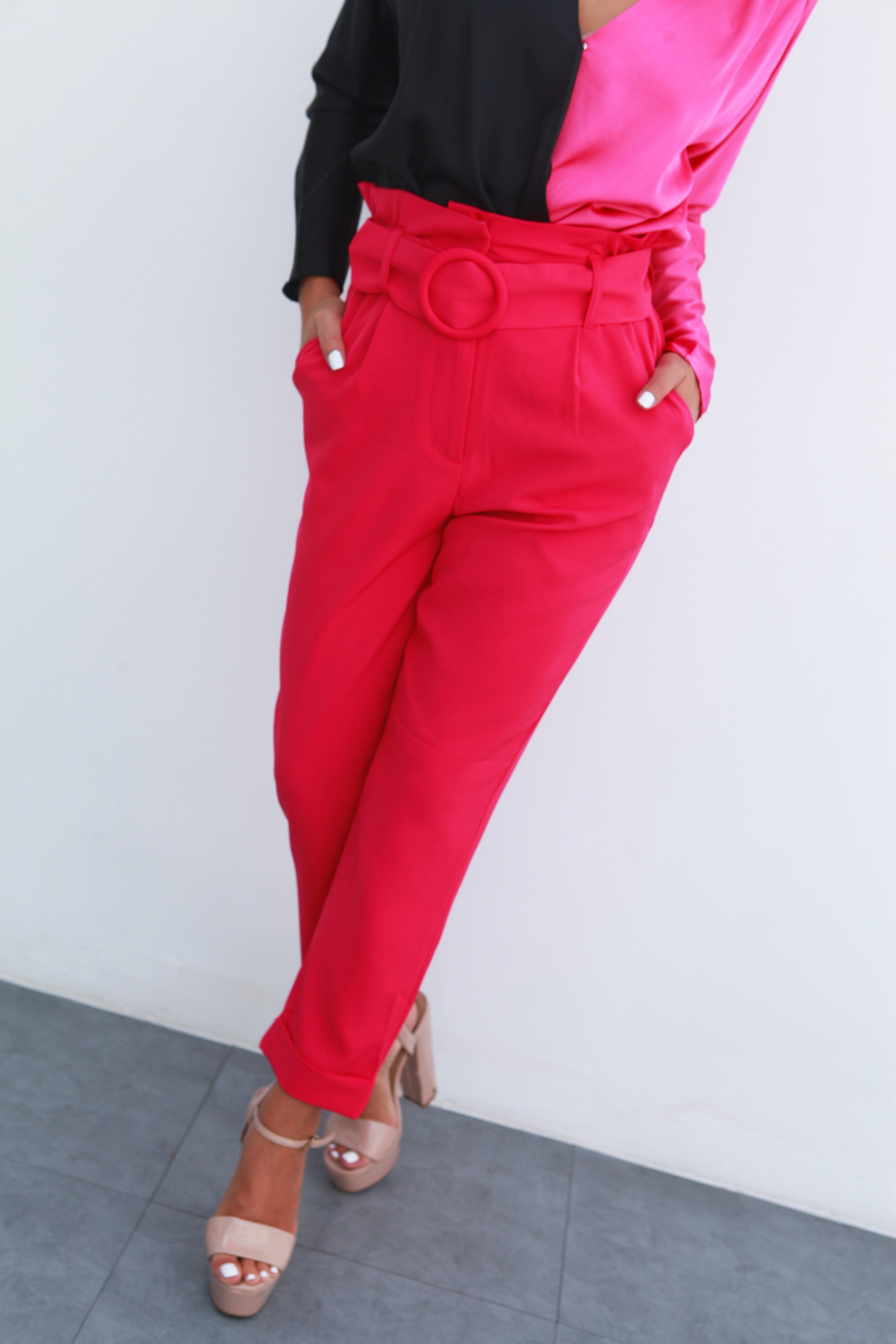 Pantalón de vestir paper bag Fiusha