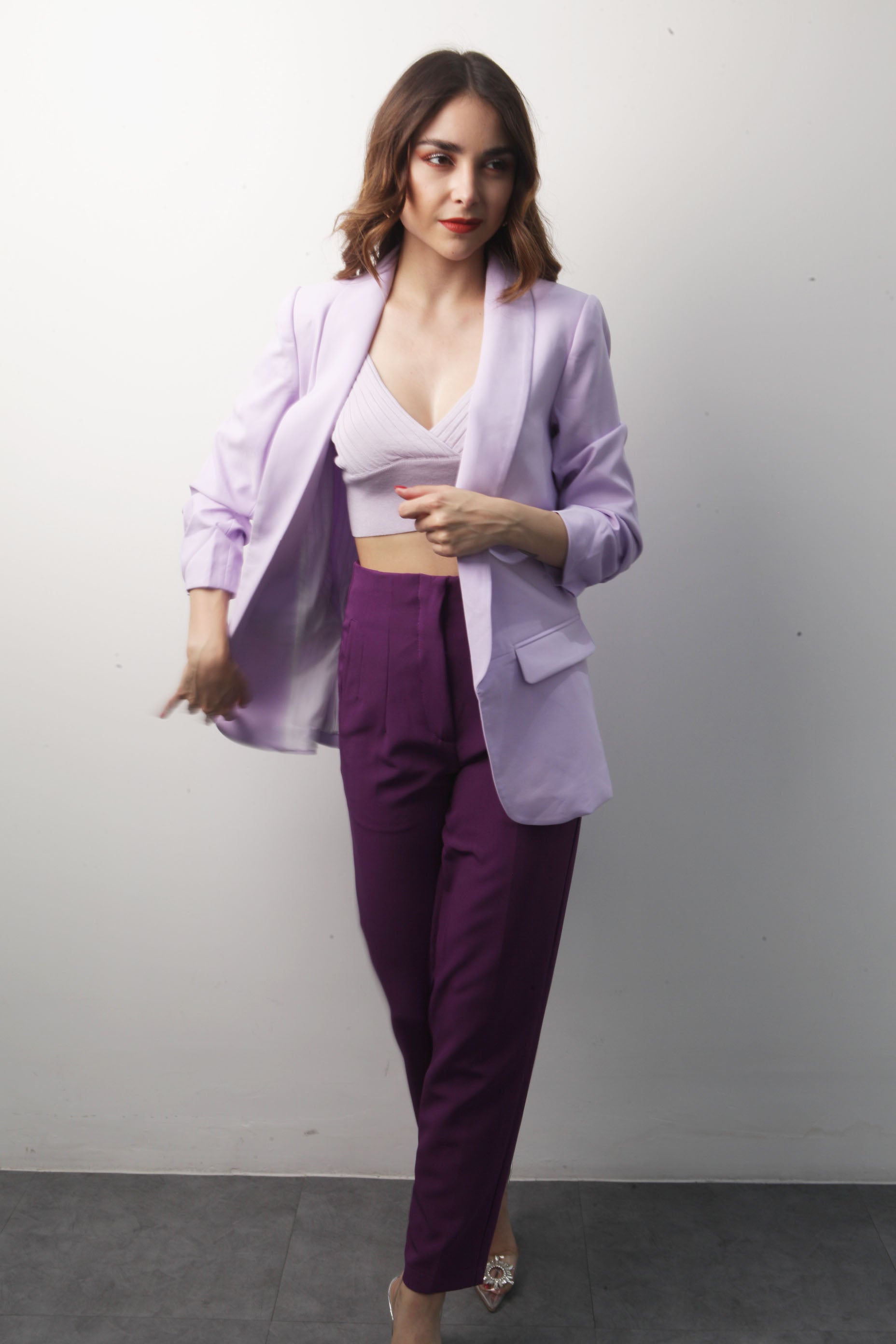 Pantalón de vestir corte recto Morado