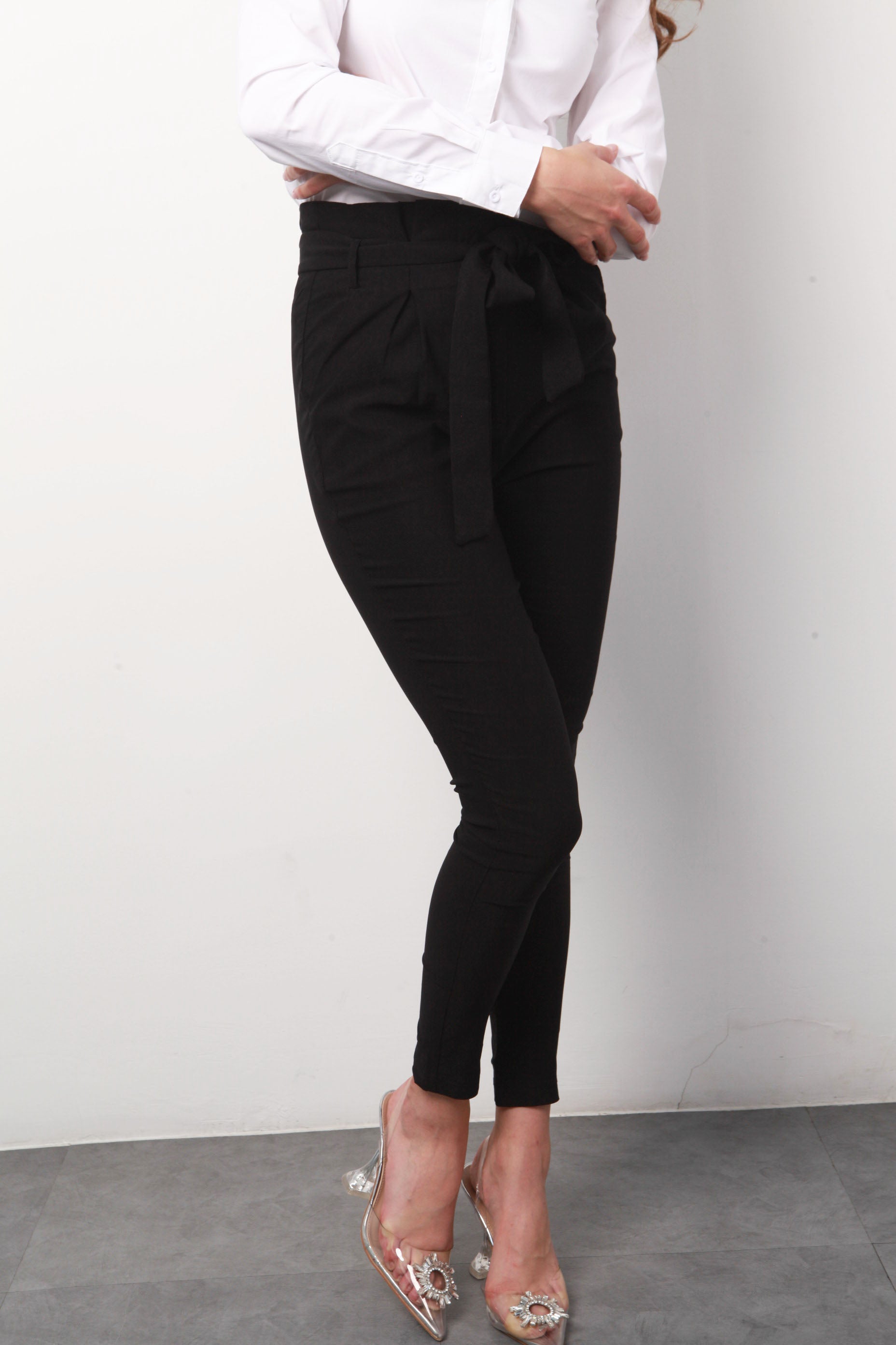 Pantalón paper bag Negro