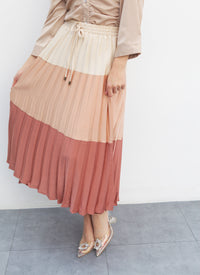 Fashion Styled Falda plisada satín en tres tonos