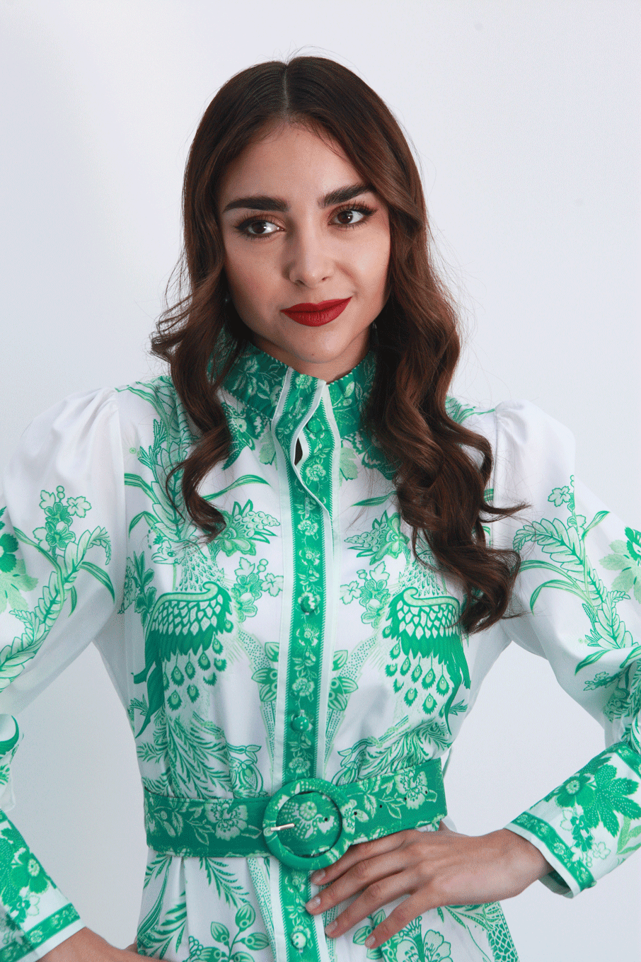 Vestido largo pavorrelaes Verde