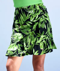 Fashion Styled Falda corta envolvente Tropical Negra