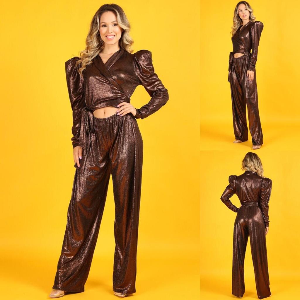 Jumpsuit metalizado cobre