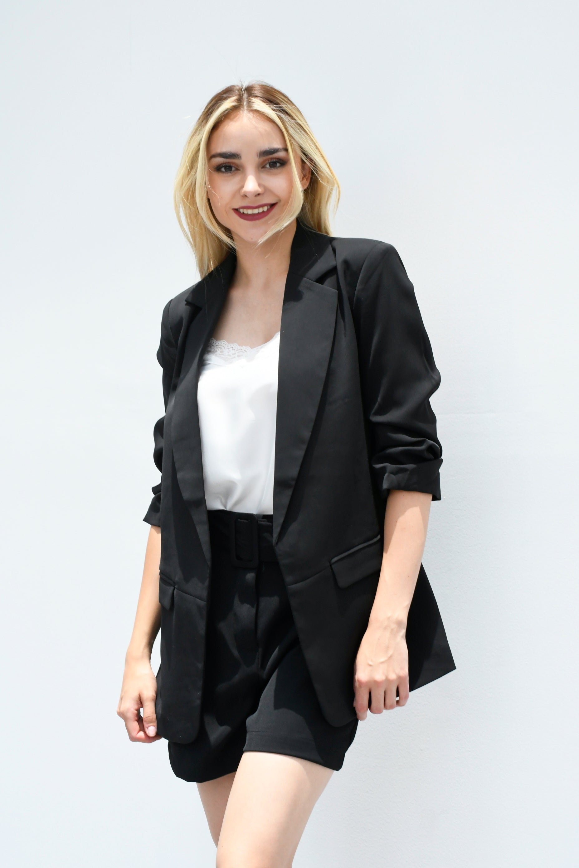 Set de Blazer 3/4 y Short Negro