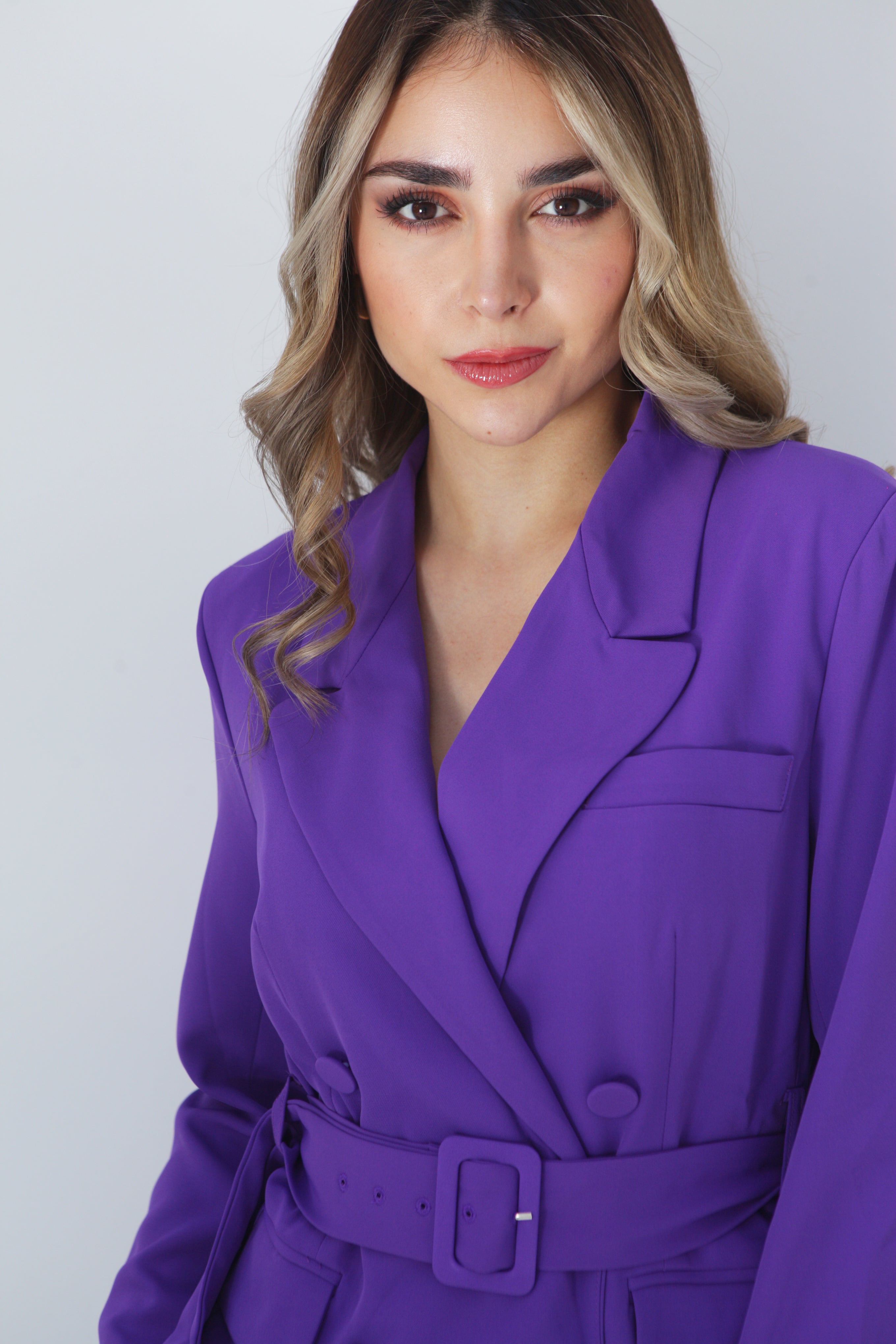 Set Pantalón y Saco cruzado Morado