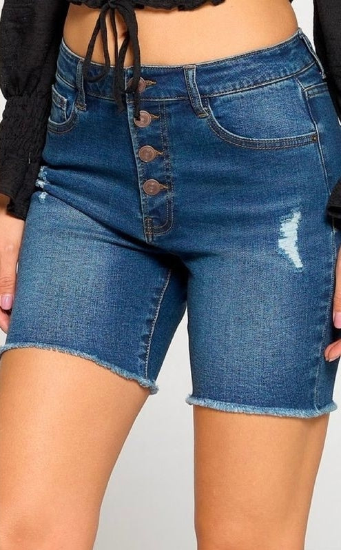 Bermuda biker de mezclilla Dark