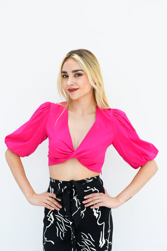 Blusa nudo manga puff Fiusha