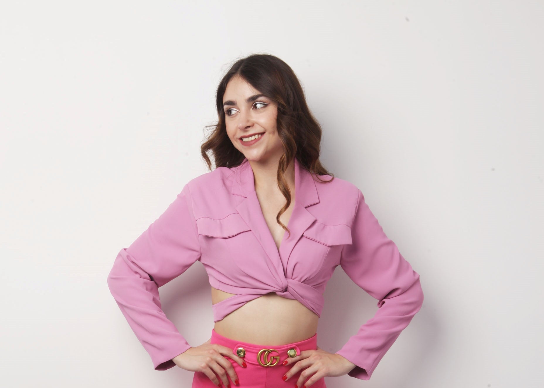 Blazer crop Rosa mauve