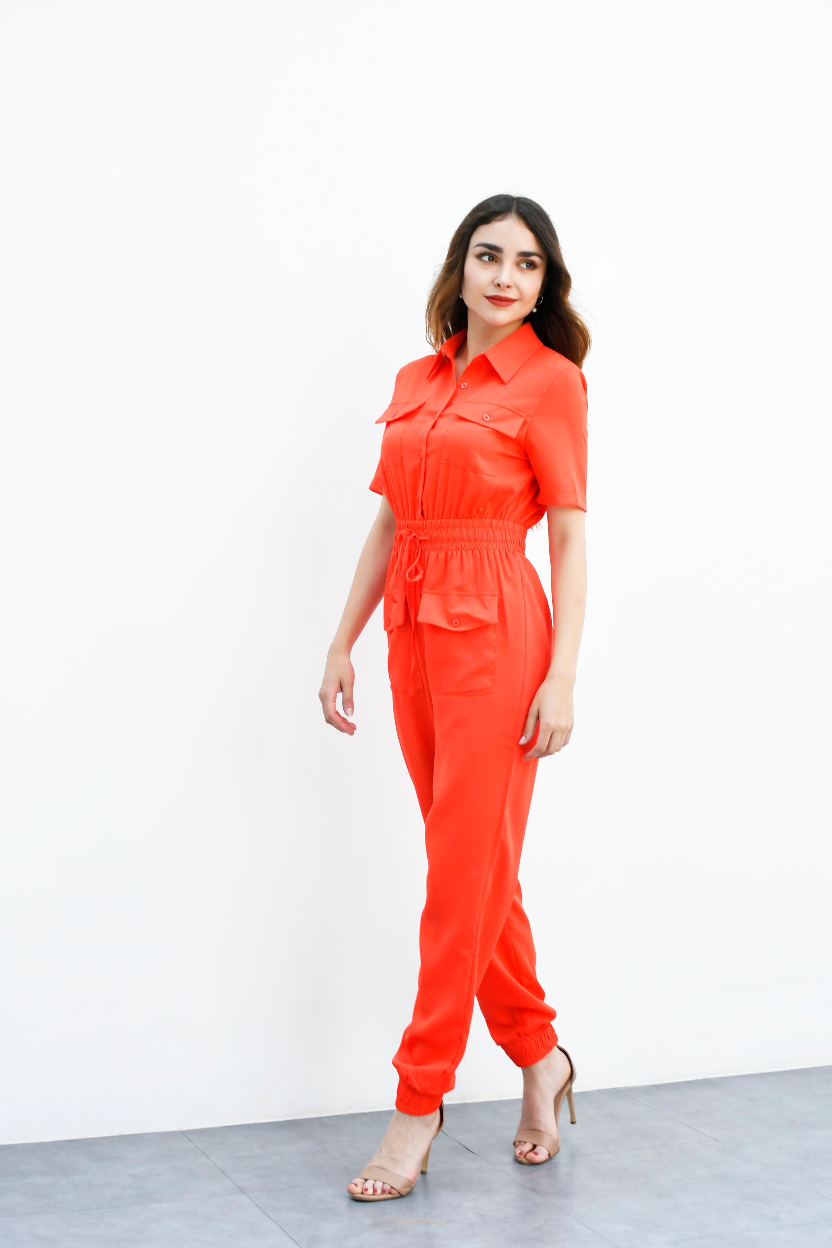 Jumpsuit cargo Naranja