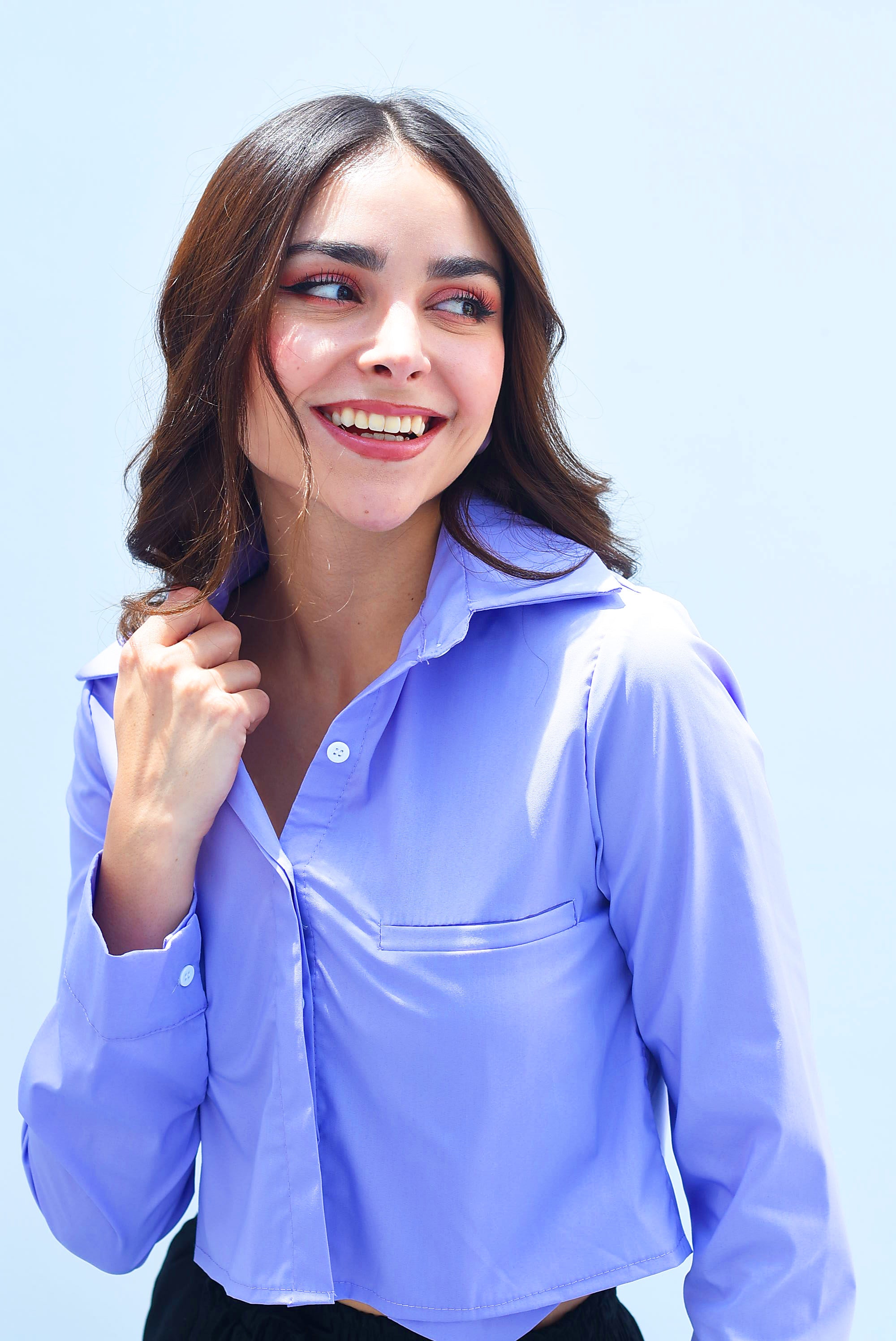 Camisa Crop Lila