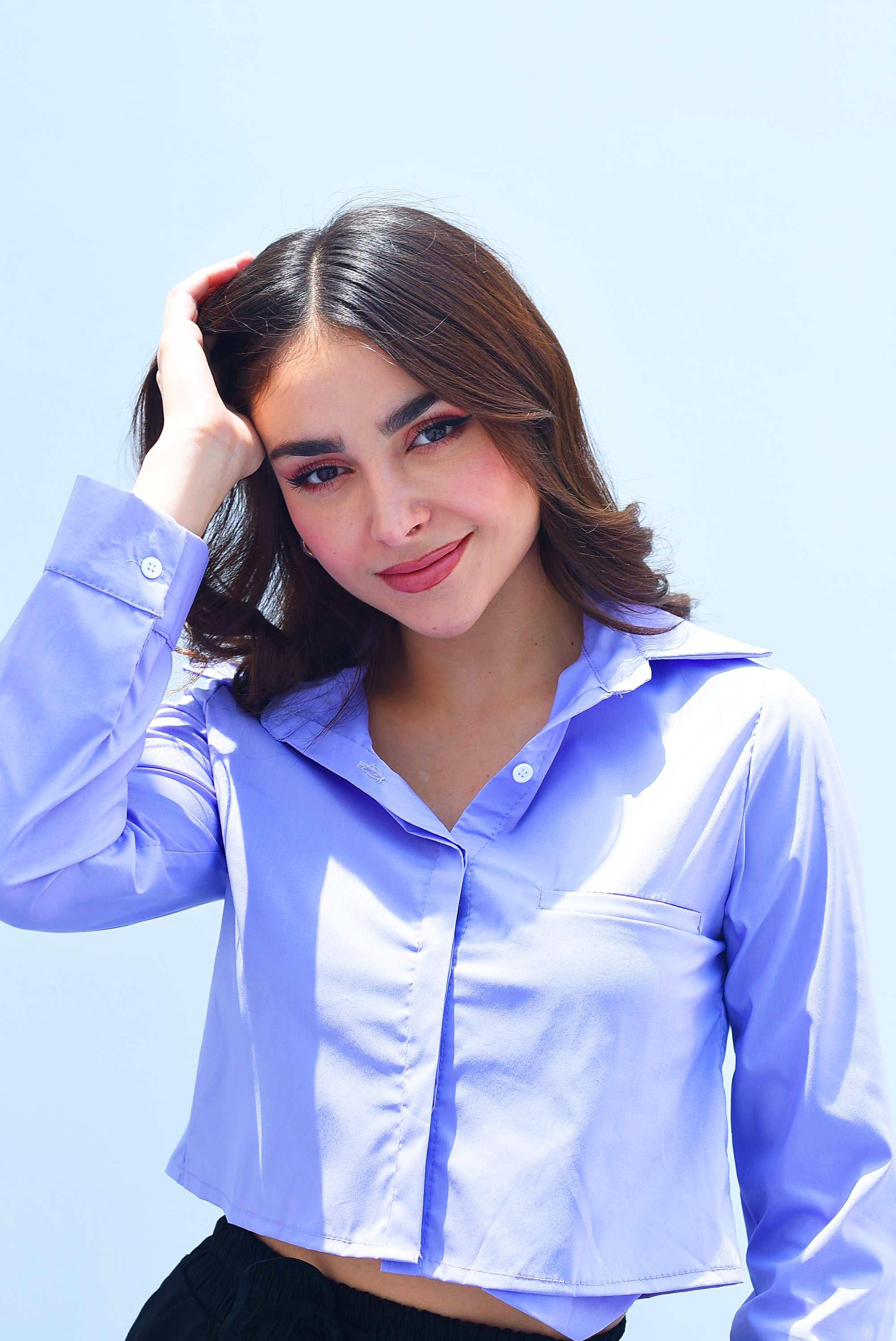 Camisa Crop Lila