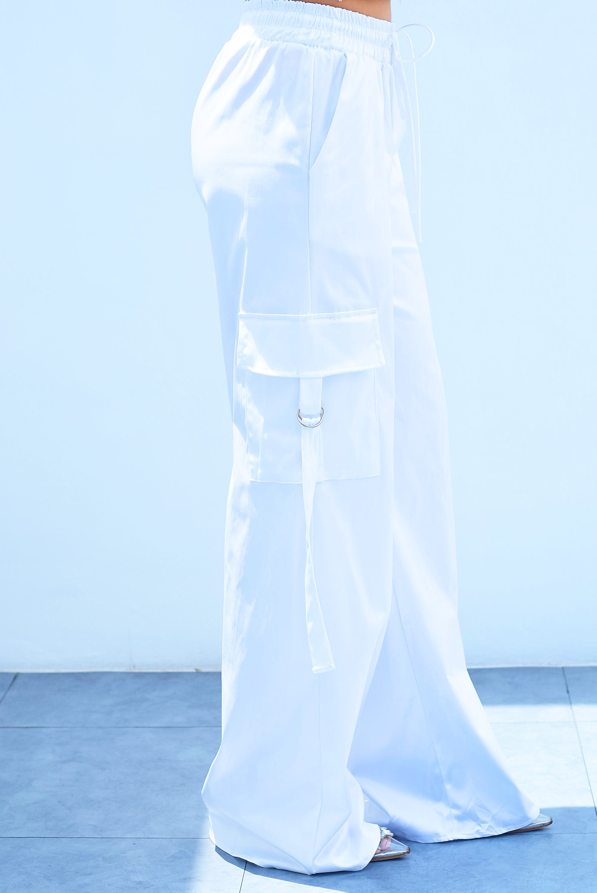 Pantalón cargo argollas Blanco