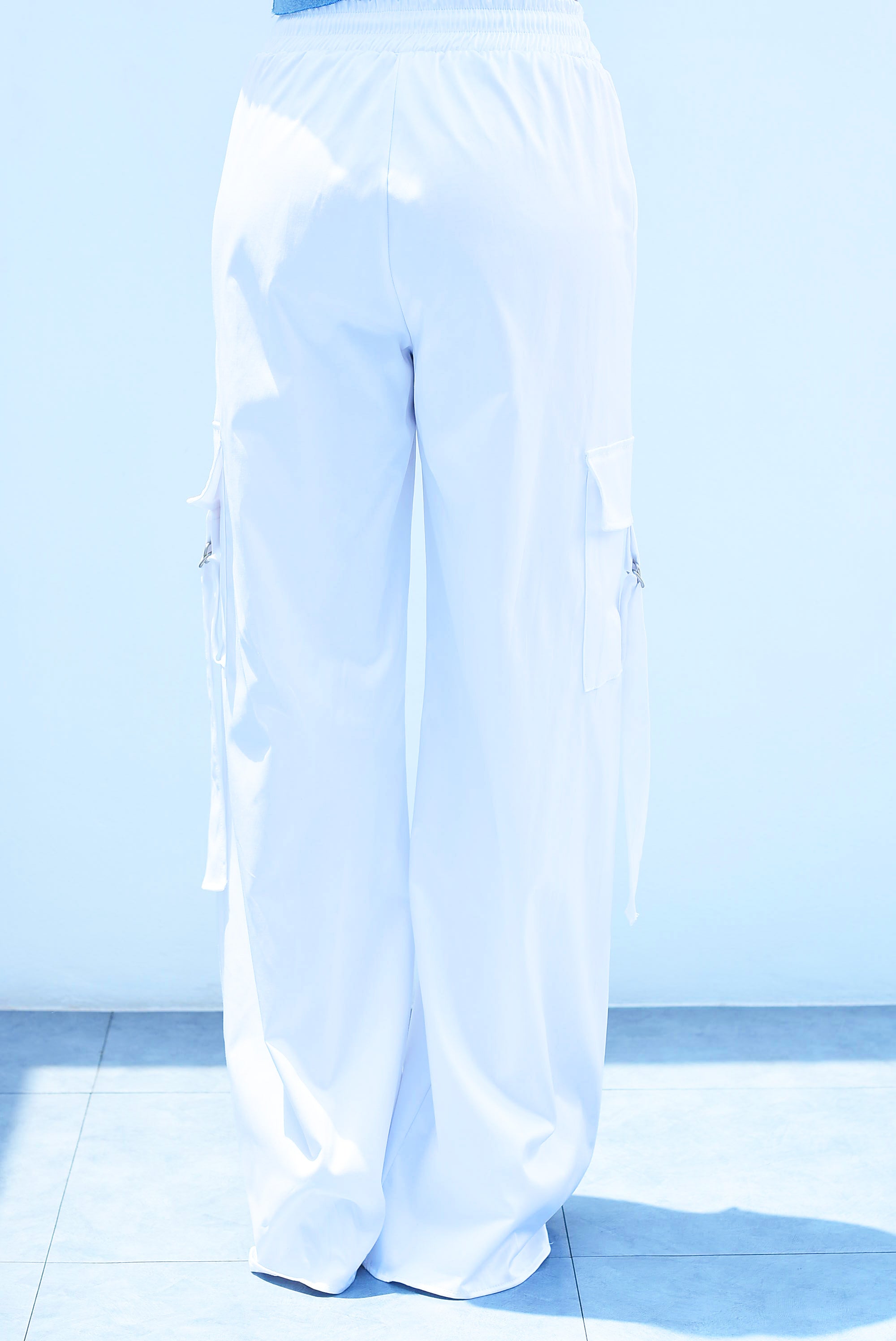 Pantalón cargo argollas Blanco