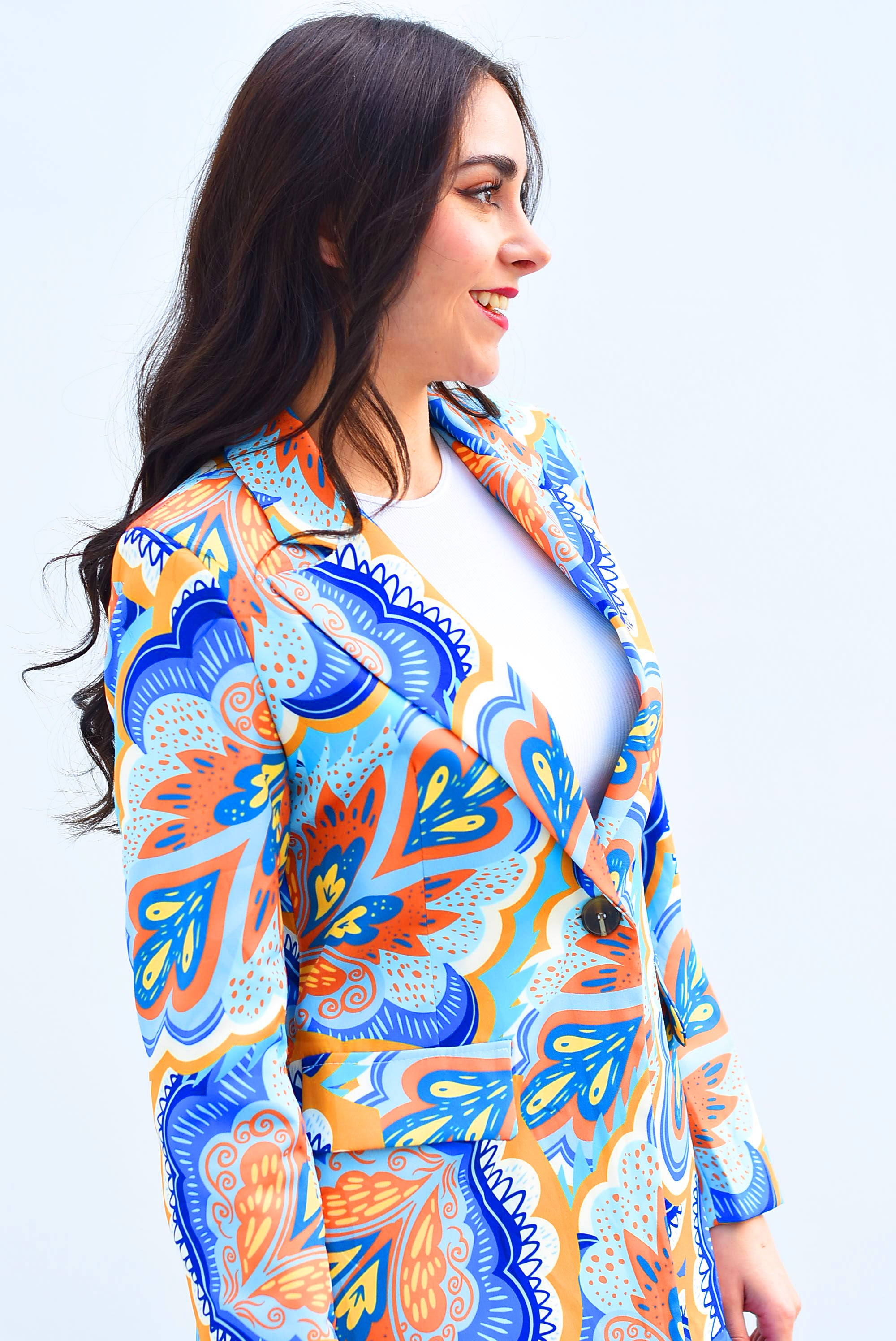 Blazer mándalas multicolor Azul