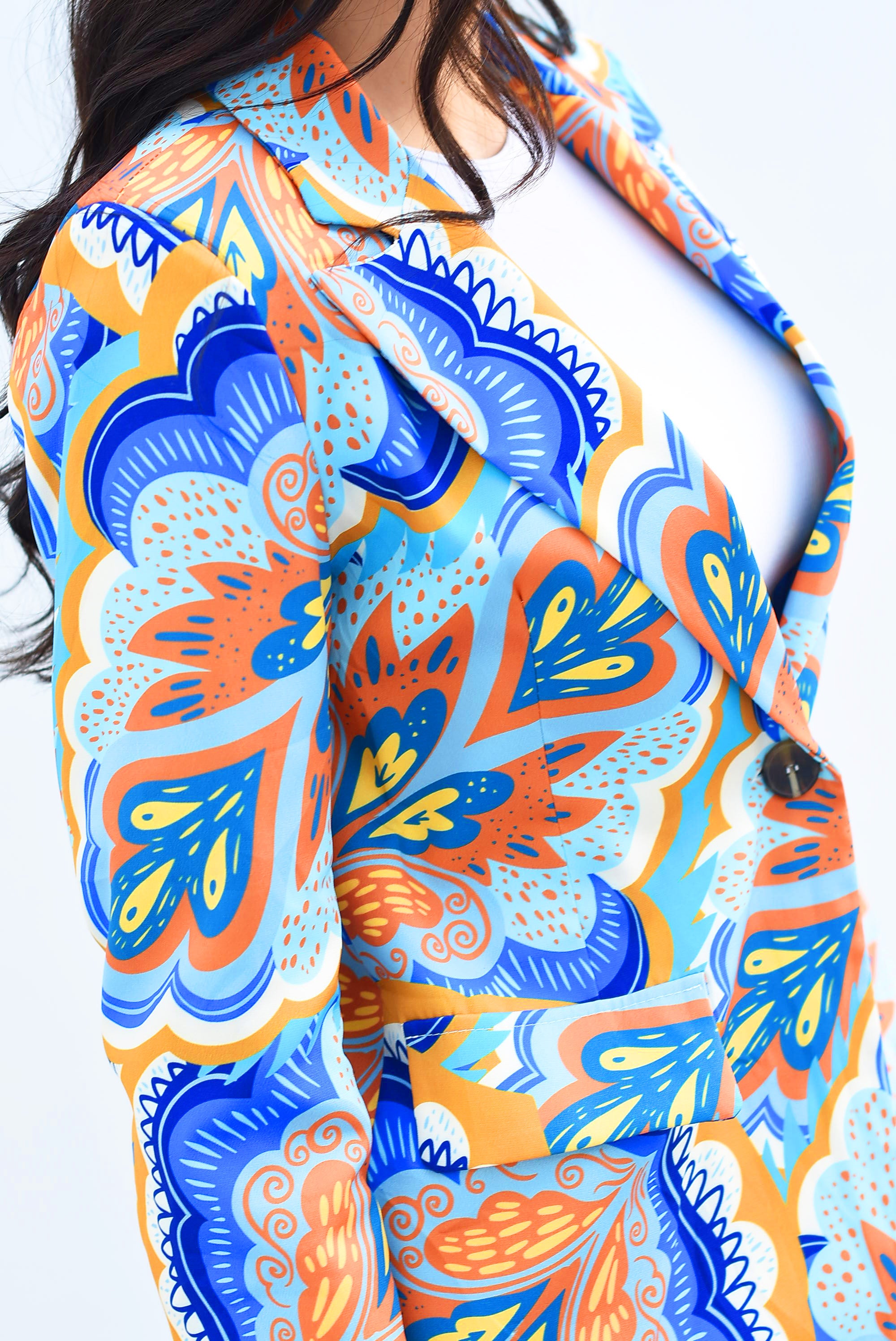 Blazer mándalas multicolor Azul