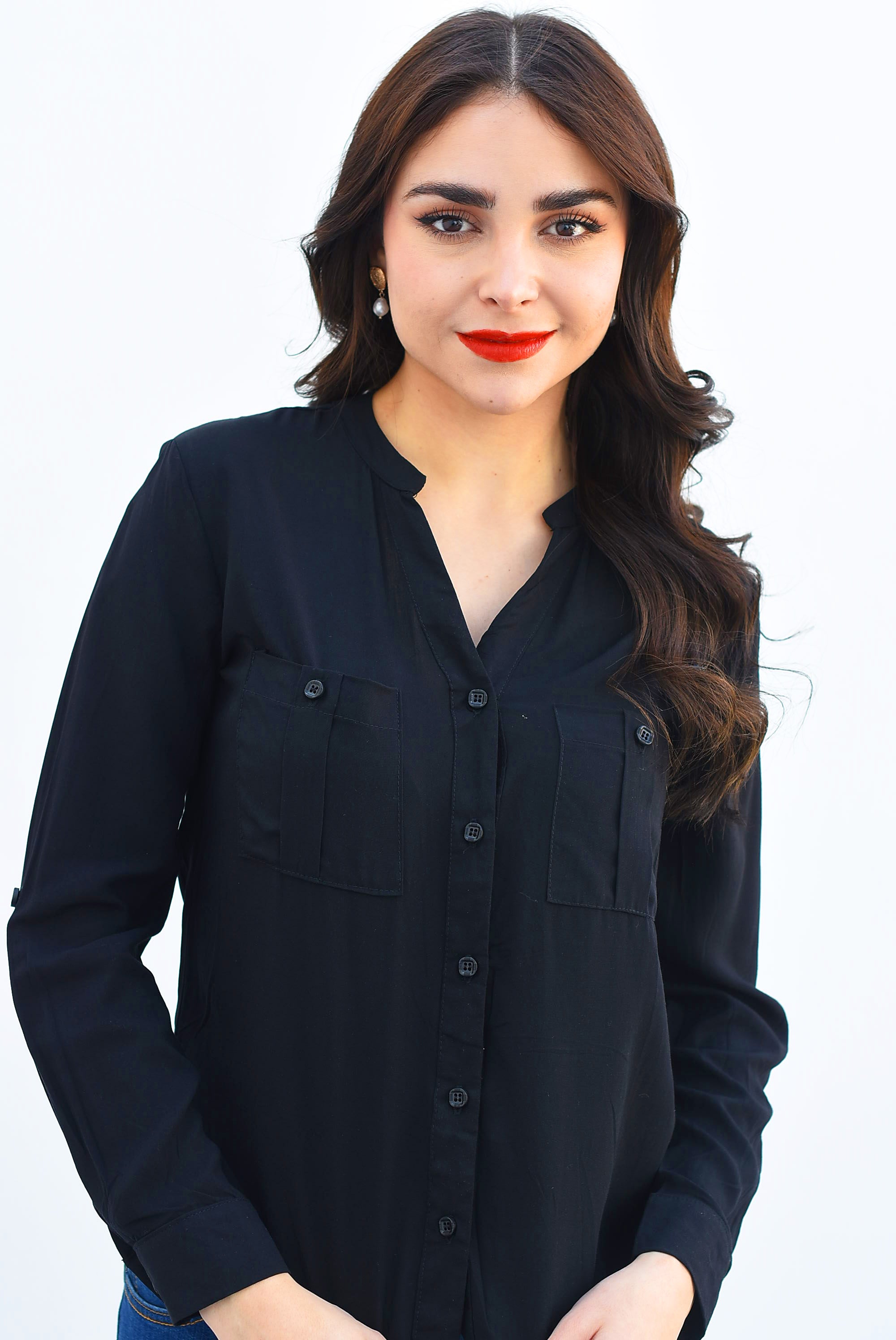 Camisa larga cargo Negra