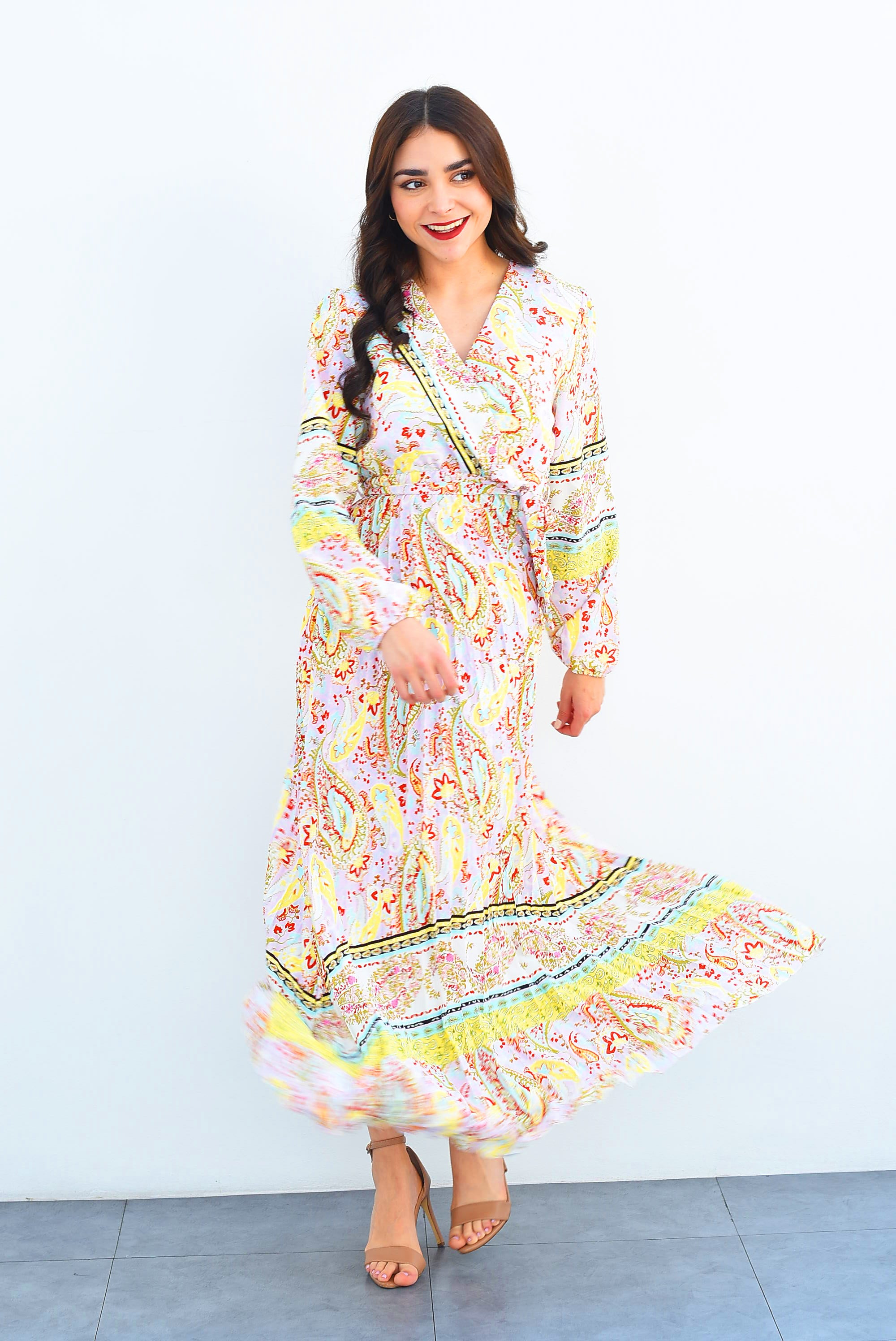 Maxidress paisley Rosa