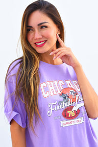 Fashion Styled T-Shirt Dress Chicago Football Lila