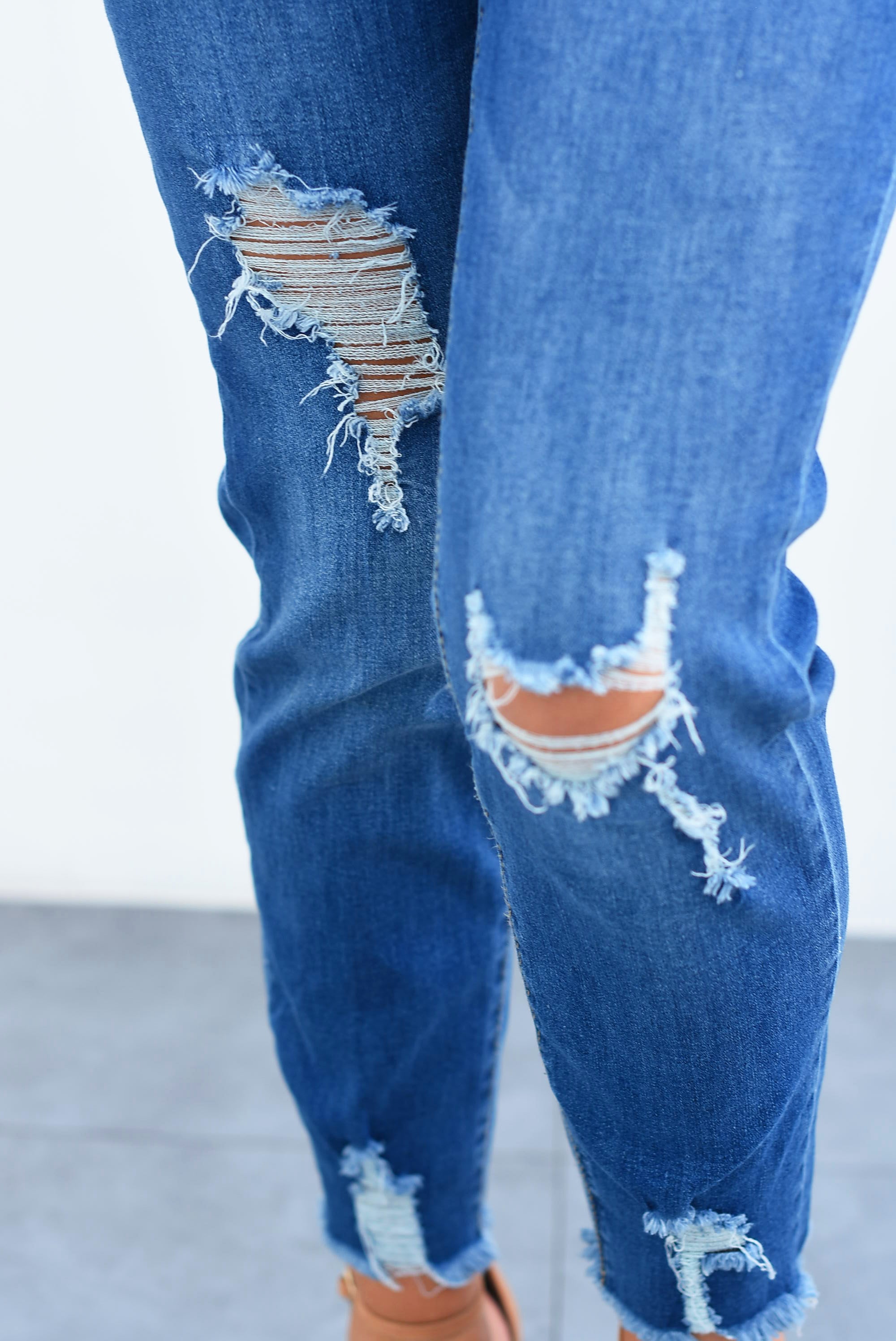 Jeans con jareta Mezclilla Oscura