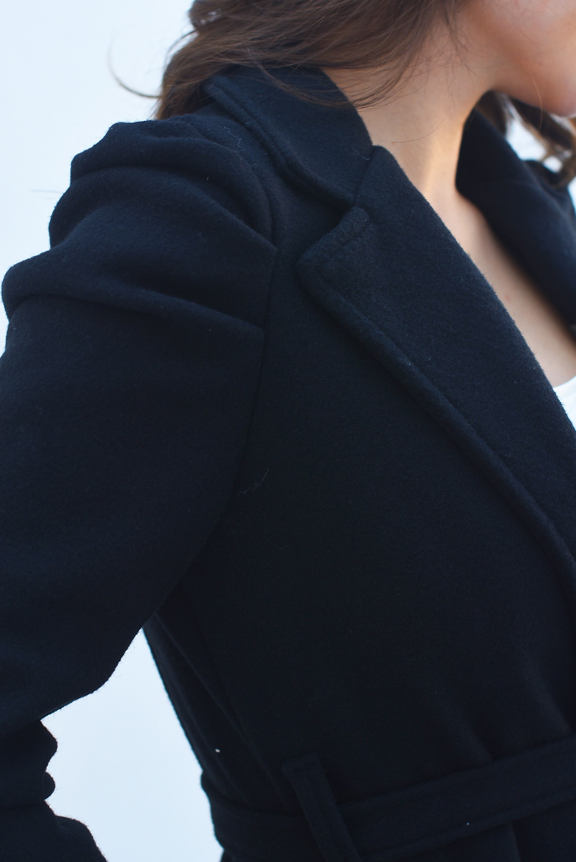 Abrigo manga puffy Negro