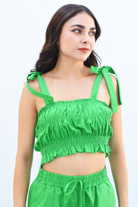 Fashion Styled Set Pantalón y Top elástico Verde