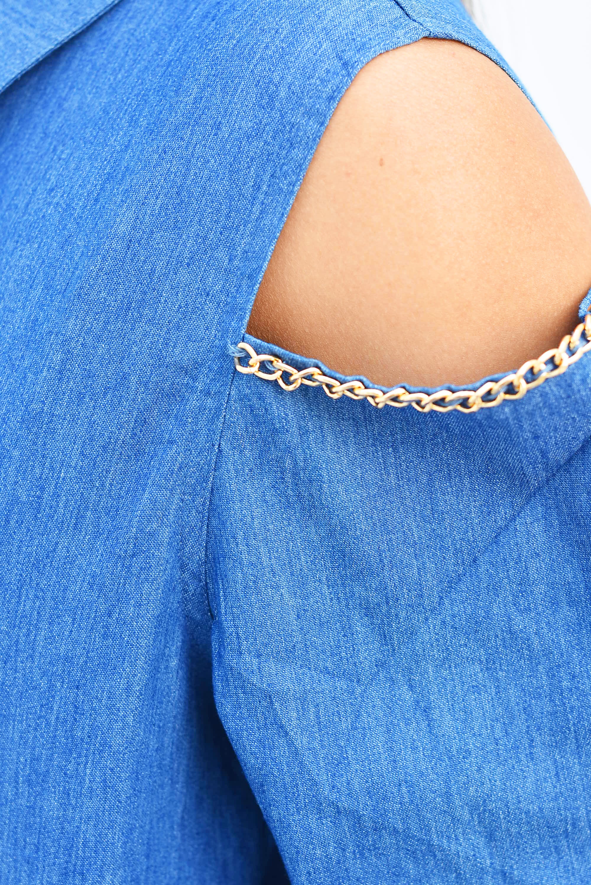 Camisa denim cut-out Hombros Dark