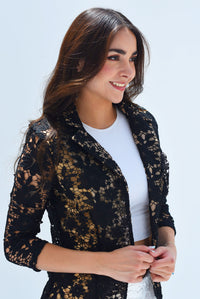 Fashion Styled Blazer encaje Negro