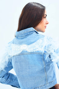 Chamarra Denim alas tulle Fashion Styled