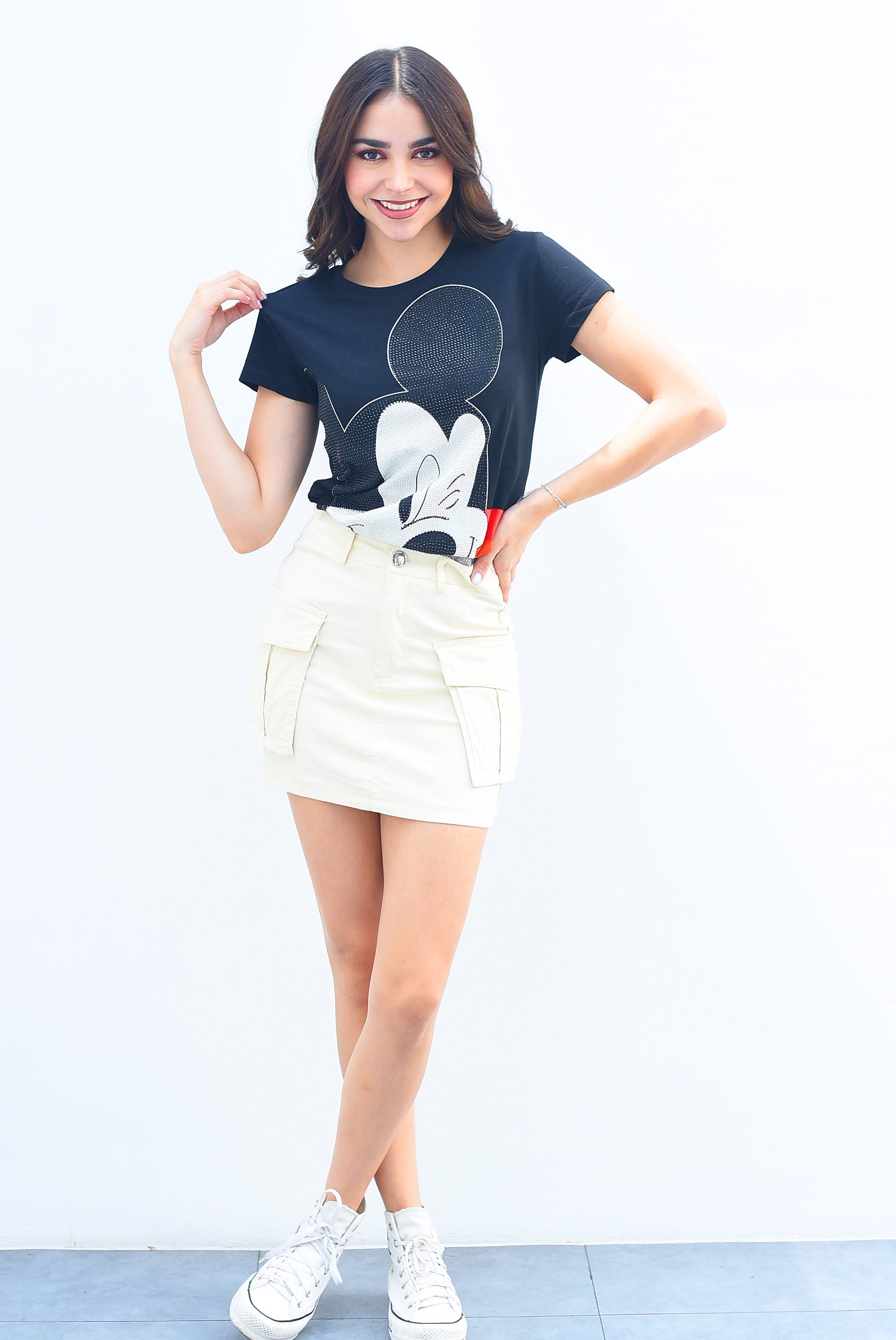 Mini falda cargo Beige