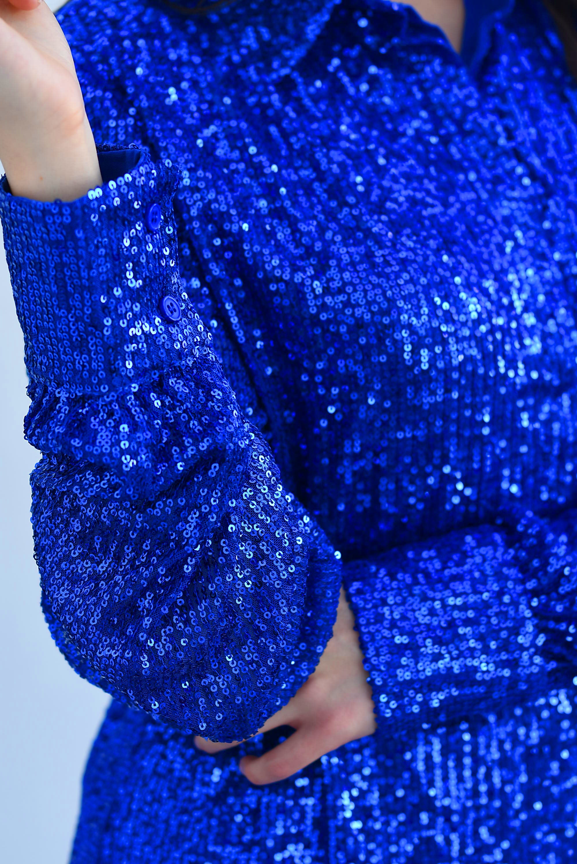 Camisa lentejuelas Azul Rey